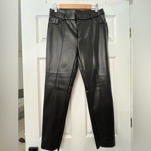 Feaux leather pants with ankle zipper